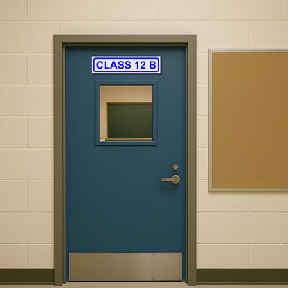 White/Blue Door Name Plate
